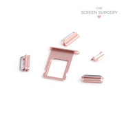 Iphone 6S(Volume Power & Mute Button) Side Button Set - Rose Gold ( Metal Buttons) (Apple)