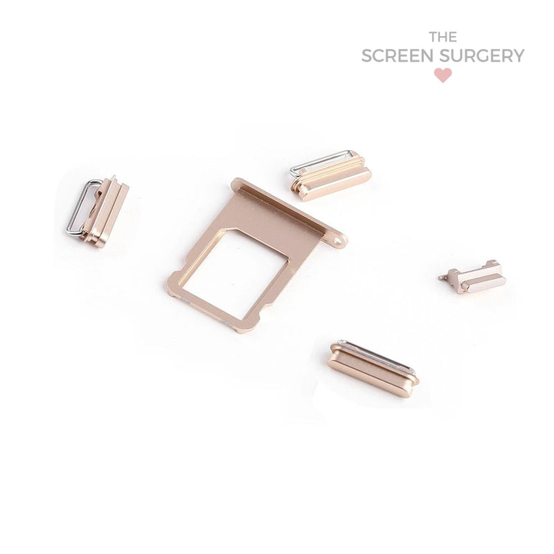 Iphone 6S(Volume Power & Mute Button) Side Button Set - Rose Gold ( Metal Buttons) (Apple)