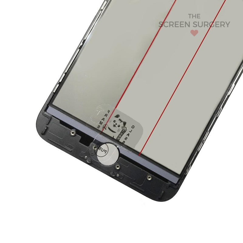 Iphone 8 Plus - 4 In 1 Front Glass And Small Parts Black