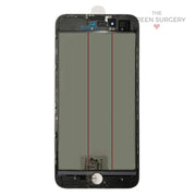 Iphone 8 Plus - 4 In 1 Front Glass And Small Parts Black