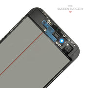 Iphone 8G - 4 In 1 Front Glass And Small Parts Black