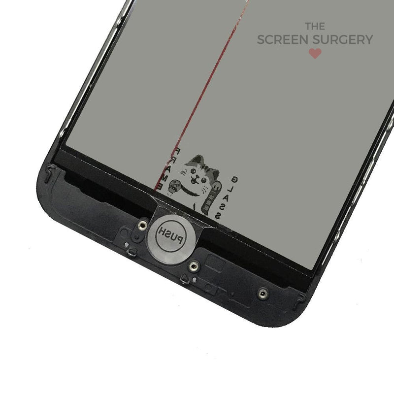 Iphone 8G - 4 In 1 Front Glass And Small Parts Black