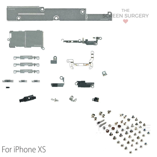 For iPhone XS Inner Metal Retaining Bracket Set - Platinum
