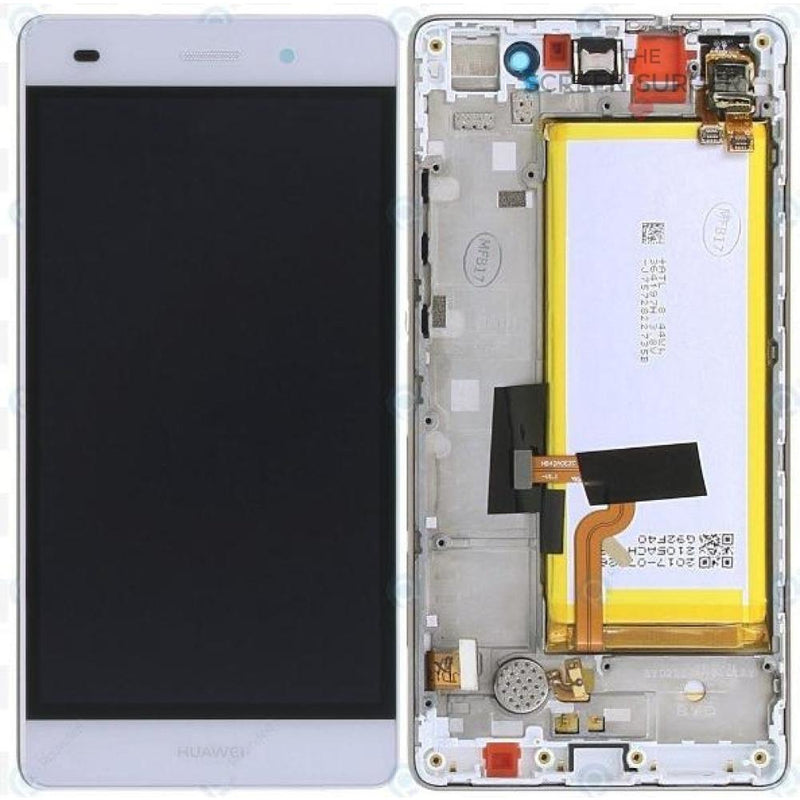 Lcd Touchscreen With Battery - White Huawei P8 Lite 2017
