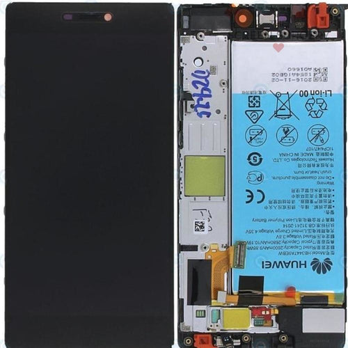 LCD Touchscreen With Front Cover, Speaker, Battery, Vibra Motor - Black, Huawei P8