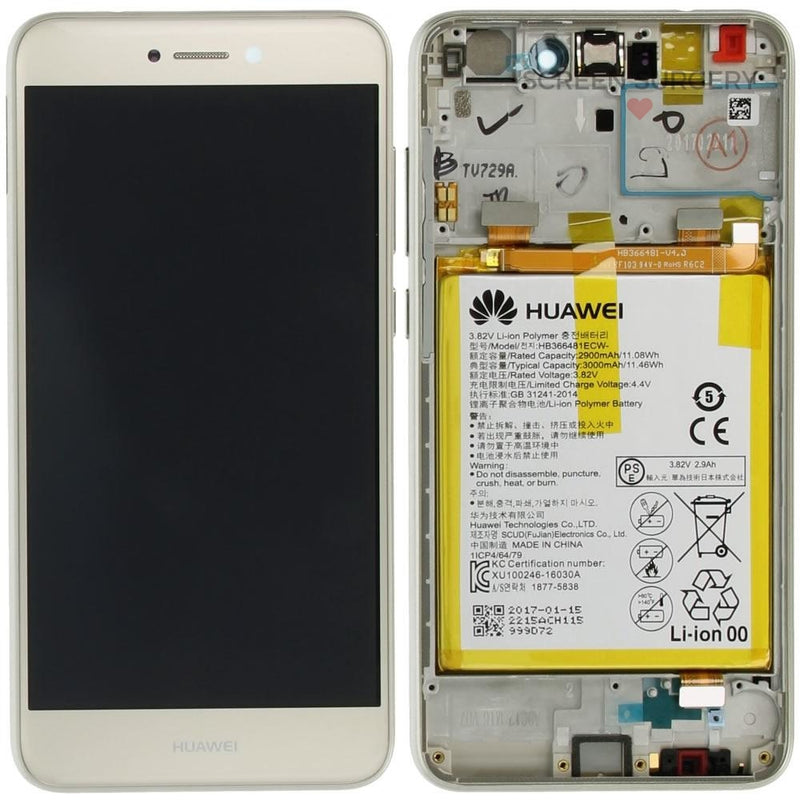 Lcd Touchscreen With Front Cover Speaker Light Sensor Battery Vibra Motor - Black Huawei P8 Lite
