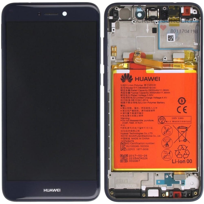 Lcd Touchscreen With Front Cover Speaker Light Sensor Battery Vibra Motor - Blue Huawei P8 Lite 2017