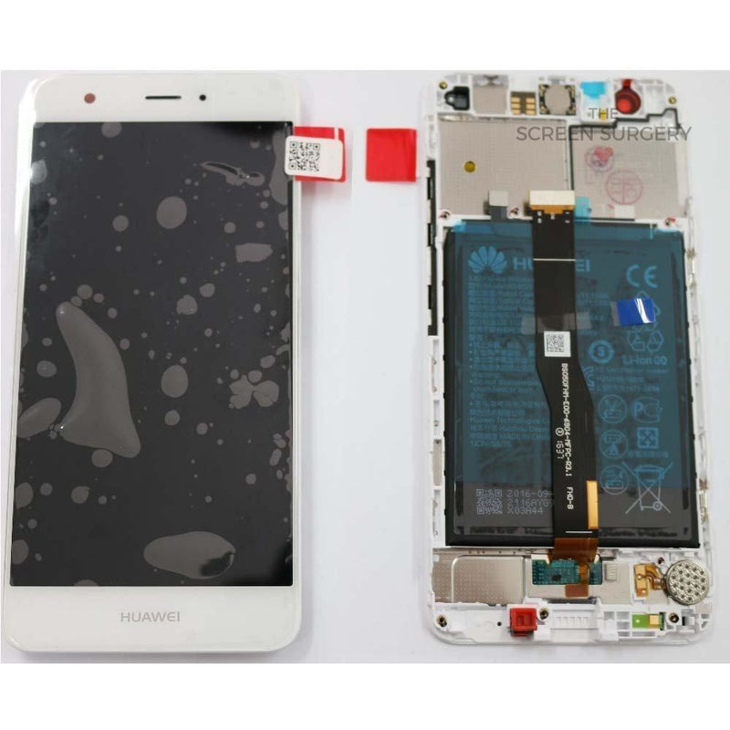 Lcd Touchscreen With Front Cover Speaker Light Sensor Battery Vibra Motor - White Huawei Nova
